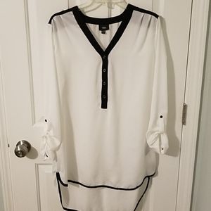 Black and white sheer shirt